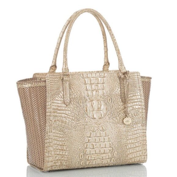 Brahmin Gold and Tan Tote Bag - Picture 1 of 9